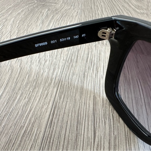 🆕 Ferragamo Black Acetate 53mm Square Sunglasses - Picture 8 of 13